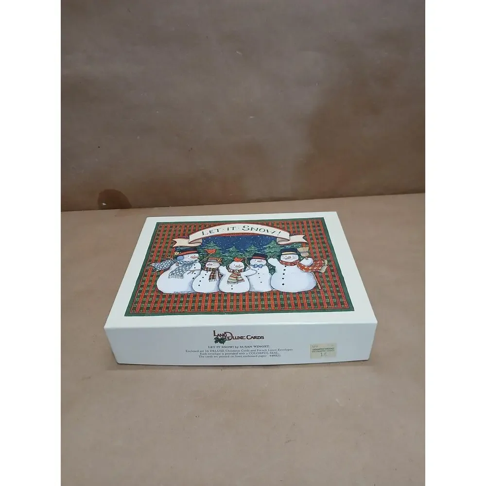 Lang Deluxe Let It Snow Christmas Cards Box Susan Winget Snowman Art with Seals